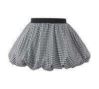 inlzdz Minifalda para Niña Faldas Fiesta Playa Verano Falda Cintura Alta a Globo Al Aire Libre Fotografía Blanco y Negro 2-3 años