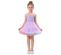 inlzdz Niños Maillot De Ballet Vestido Tutú Tule Niñas Body Clásico Actuación En El Escenario Cumpleaños Púrpura 5-6 años
