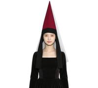 inlzdz Sombrero Puntiagudo Cónico Disfraz Renacimiento Halloween Cabezal De Rojo Oscuro Talla única