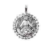 Inmaculada Romero IR Ángel de la Guarda Medalla Plata Ley 925m Unisex 36mm. Cerco Detalles tallados Realista