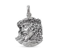 Inmaculada Romero IR Cristo de la Buena Muerte Medalla Religiosa Rostro Plata Ley 925m maciza de 24mm. Cristo de Mena