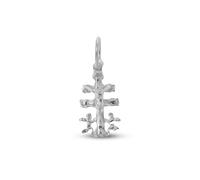 Inmaculada Romero IR Cruz caravaca plata Ley 925m colgante unisex 17mm. Cristo ángeles realce Virgen detrás