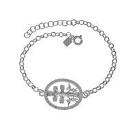 Inmaculada Romero IR Cruz Caravaca Pulsera Plata Ley 925m 17cm. cadena rolo 3mm. cerco colgante circonitas