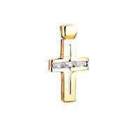 Inmaculada Romero IR Cruz Colgante Oro 18k con 25mm. piedras circonitas baguette horizontal
