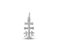 Inmaculada Romero IR Cruz colgante plata Ley 925m macizo Caravaca 23mm. Virgen detrás unisex
