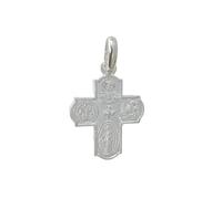 Inmaculada Romero IR Cruz Cuatro Vías Colgante Plata Ley 925m escapulario 28mm. Sagrado Corazón de Jesús Virgen