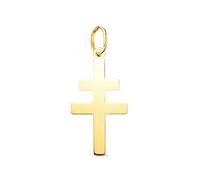 Inmaculada Romero IR Cruz de Caravaca Colgante en Oro de 18k con 22mm. amuleto liso acabado en brillo