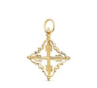 Inmaculada Romero IR Cruz Mallorquina Colgante Oro 18k Santo Oficio unisex 26mm. cerco calado brillo