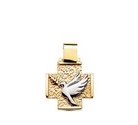 Inmaculada Romero IR Cruz Oro Bicolor 9k de 16mm. paloma de la paz en el centro