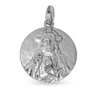 Inmaculada Romero IR Escapulario Sagrado Corazón de Jesús Virgen del Carmen Málaga Medalla Plata Ley 925m maciza 22mm.