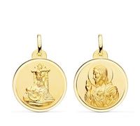 Inmaculada Romero IR Escapulario Virgen de las Angustias Corazón de Jesús Medalla en Oro de 9k con 22mm.
