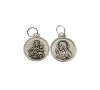 Inmaculada Romero IR Escapulario Virgen del Carmen Sagrado Corazón de Jesús Medalla Plata Ley 925m unisex 17mm.