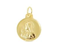 Inmaculada Romero IR Escapulario Virgen del Carmen Sagrado Corazón Jesús Medalla Plata maciza 925m chapada oro 17mm.