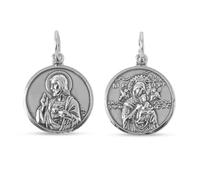 Inmaculada Romero IR Escapulario Virgen del Perpetuo Socorro Sagrado Corazón de Jesús Medalla Plata Ley 925m 18mm.