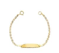 Inmaculada Romero IR Esclava Oro 18k bebé 11.5 cm. tallada maciza 1.5 mm. chapa 19 x 4 mm.. Grabación incluida en precio