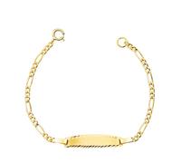 Inmaculada Romero IR Esclava Oro 18k bebé 12 cm. cadena 3x1 hueca 1.5 mm. tamaño chapa 19 x 4 mm.
