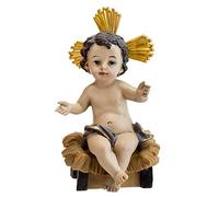 Inmaculada Romero IR Figura Niño Jesús Imagen 11.5Cm. Sentado Paja Corona Dorada Adorno Resina Decoración