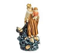 Inmaculada Romero IR Figura Virgen del Carmen Imagen 15Cm. Patrona De Los Pescadores Peana Mar Resina Decoración