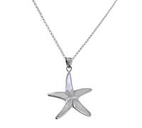 Inmaculada Romero IR Gargantilla Collar Plata Ley 925m cadena rolo 42cm. colgante estrella de mar 23mm. nácar