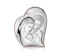 Inmaculada Romero IR Imagen Icono 11Cm. Plata Ley 925M Bilaminada Sagrada Familia Mate Brillo Parte Trasera Madera