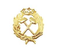 Inmaculada Romero IR Insignia Profesional Ingeniero de Minas Escudo Plata 925m Ley 18mm. Pin Chapado Oro Cierre Trasero latón