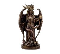 Inmaculada Romero IR Lilith Figura 40 cm. Imagen Resina Color Bronce Detalle alas Calavera