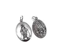 Inmaculada Romero IR Medalla colgante plata ley 925m 30mm. Virgen Milagrosa maciza lisa ancho 23mm. unisex