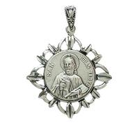 Inmaculada Romero IR Medalla colgante plata Ley 925m San Judas Tadeo hojas 20mm. cerco tallado calado