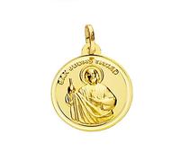 Inmaculada Romero IR Medalla oro 18k San Judas Tadeo 18mm. lisa bisel unisex