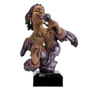 Inmaculada Romero IR Mujer Cantante Jazz Figura 35 cm. Detalle peana Negra micrófono
