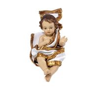 Niño Jesús Nacimiento Figura Navidad 12 cm. Vestido Ropa Color Crema Resina