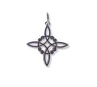 Nudo de bruja colgante plata Ley 925m unisex 24mm. calado liso