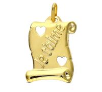 Inmaculada Romero IR Pergamino Colgante en Oro 9k de 17mm. con frase JE T AIME Grabación incluida en el precio - Personalizable - GRABACIÓN INCLUIDA EN EL PRECIO