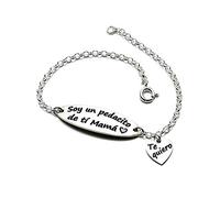 Inmaculada Romero IR Pulsera plata Ley 925m 17cm. chapa 33mm. motivo corazón SOY UN PEDACITO DE TÍ MAMÁ, TE QUIERO