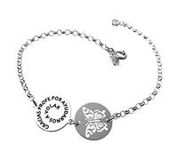 Inmaculada Romero IR Pulsera plata Ley 925m cadena rolo 19cm. chapas GRACIAS PROFE POR AYUDARNOS A VOLAR mariposa calada