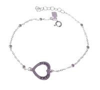 Inmaculada Romero IR Pulsera Plata Ley 925m mujer 18cm. corazón calado 14mm. mensaje TE QUIERO MAMÁ