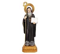 Inmaculada Romero IR San Benito Figura 33 cm. patrón de Europa Agricultores Ingenieros Imagen Resina peana