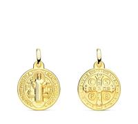 Inmaculada Romero IR San Benito Medalla en Oro 9k de 16mm. trasera cruz