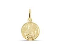 Inmaculada Romero IR San Judas Tadeo Medalla Plata Ley 925m chapada oro 12mm. detalle trasera lisa