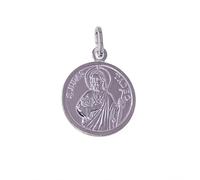 Inmaculada Romero IR San Judas Tadeo medalla plata Ley 925m colgante 17mm. lisa cerco - Personalizable - GRABACIÓN INCLUIDA EN EL PRECIO