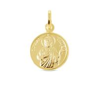 Inmaculada Romero IR San Judas Tadeo Medalla Plata Ley 925m maciza chapada oro 15mm. bisel borde