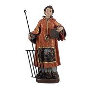 Inmaculada Romero IR San Lorenzo Figura 20 cm. patrón Cocineros Detalle Parrilla Imagen Resina peana