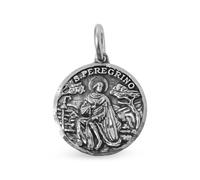 Inmaculada Romero IR San Peregrino Medalla Plata Ley 925m maciza 15mm. patrón enfermos cáncer y enfermedades incurables