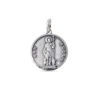 Inmaculada Romero IR San Roque Medalla en Plata de Ley 925m maciza en 15mm. bisel liso. Grabación incluida en el precio - Personalizable - GRABACIÓN INCLUIDA EN EL PRECIO