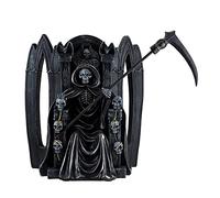 Inmaculada Romero IR Santa Muerte Negra Figura 40 cm. sentada Trono Imagen Resina