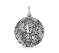 Inmaculada Romero IR Santiago Apóstol Medalla en Plata de Ley 925m maciza de 23mm.. Grabación incluida en el precio - Personalizable - GRABACIÓN INCLUIDA EN EL PRECIO