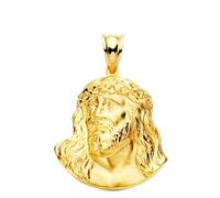 Inmaculada Romero IR Santo Cristo Colgante en Oro 9k rostro de 27mm. hueco en relieve. Grabación incluida en el precio - Personalizable - GRABACIÓN INCLUIDA EN EL PRECIO