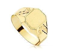 Inmaculada Romero IR Sello Oro 18k Primera Comunión niño hueco cabeza rectangular tallado. Grabación incluida en precio - Personalizable - GRABACIÓN INCLUIDA EN EL PRECIO