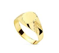 Inmaculada Romero IR Sello Oro 18k Primera Comunión niño hueco ovalado tallado. Grabación incluida en el precio - Personalizable - GRABACIÓN INCLUIDA EN EL PRECIO