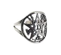 Inmaculada Romero IR Sortija plata Ley 925m unisex tetragramatón calado